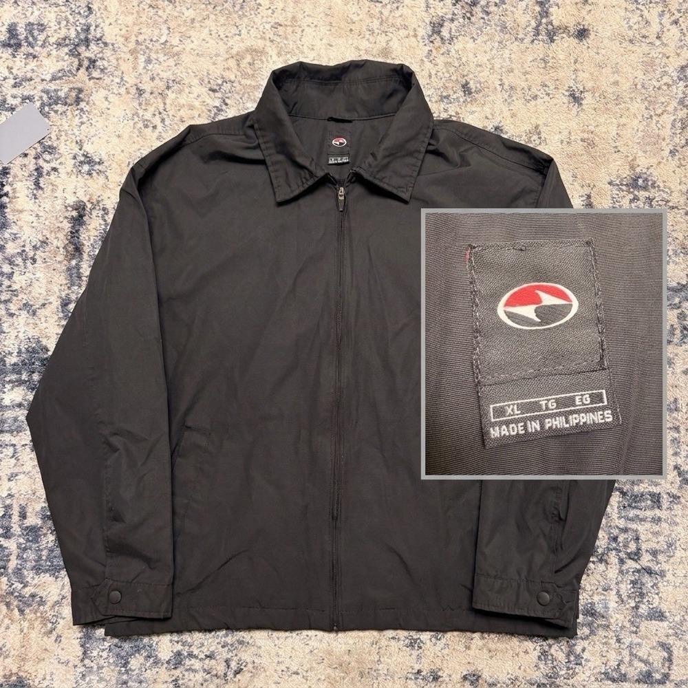 VTG 1998 Nike Tiger Woods Yin Yang Jacket Mens XL Black Back Center Swoosh Zip